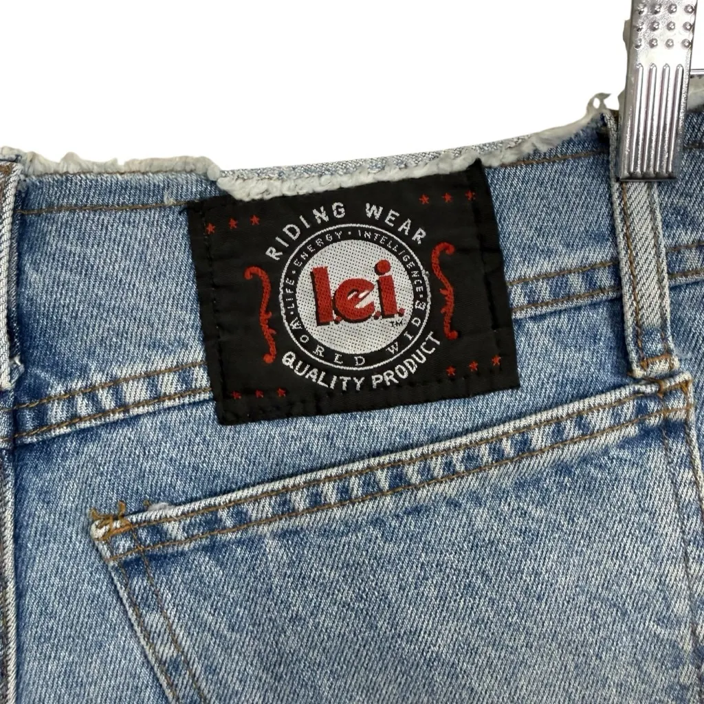Vintage LEI Riding Wear Denim Cutoff Shorts Size 11 Made in USA Blue - Image 6