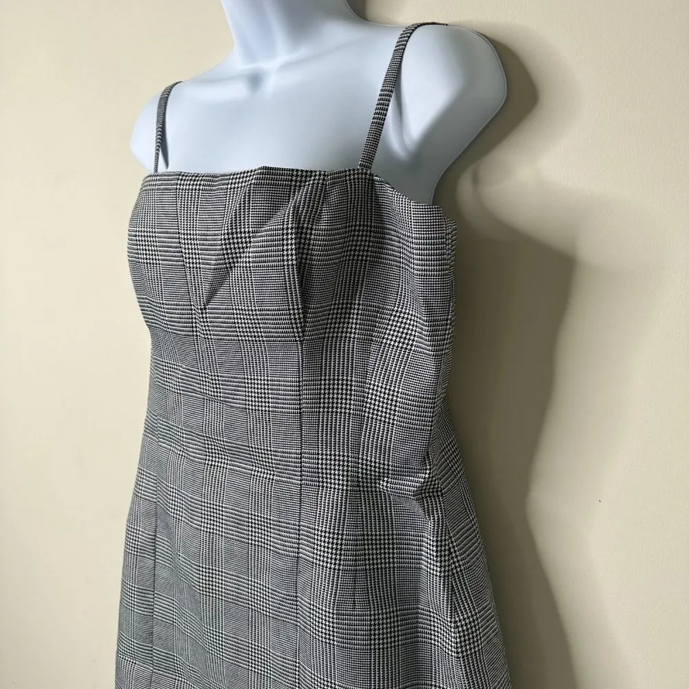Mistress Rocks 'WARNING' Black + White Checked Dress Women's Large NEW - Image 4