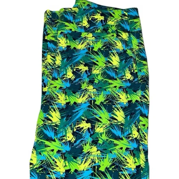 Soft Surroundings Green Tropical Print cute stretchy Pants - Image 6