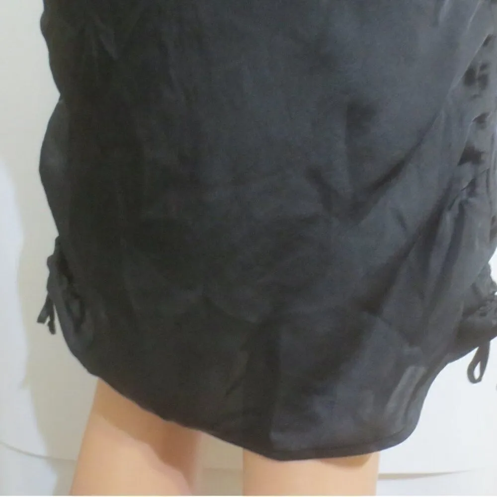 NWT Express Black Cowl Neck Ruched Side Tie Mini Slip Dress Size Small - Image 14