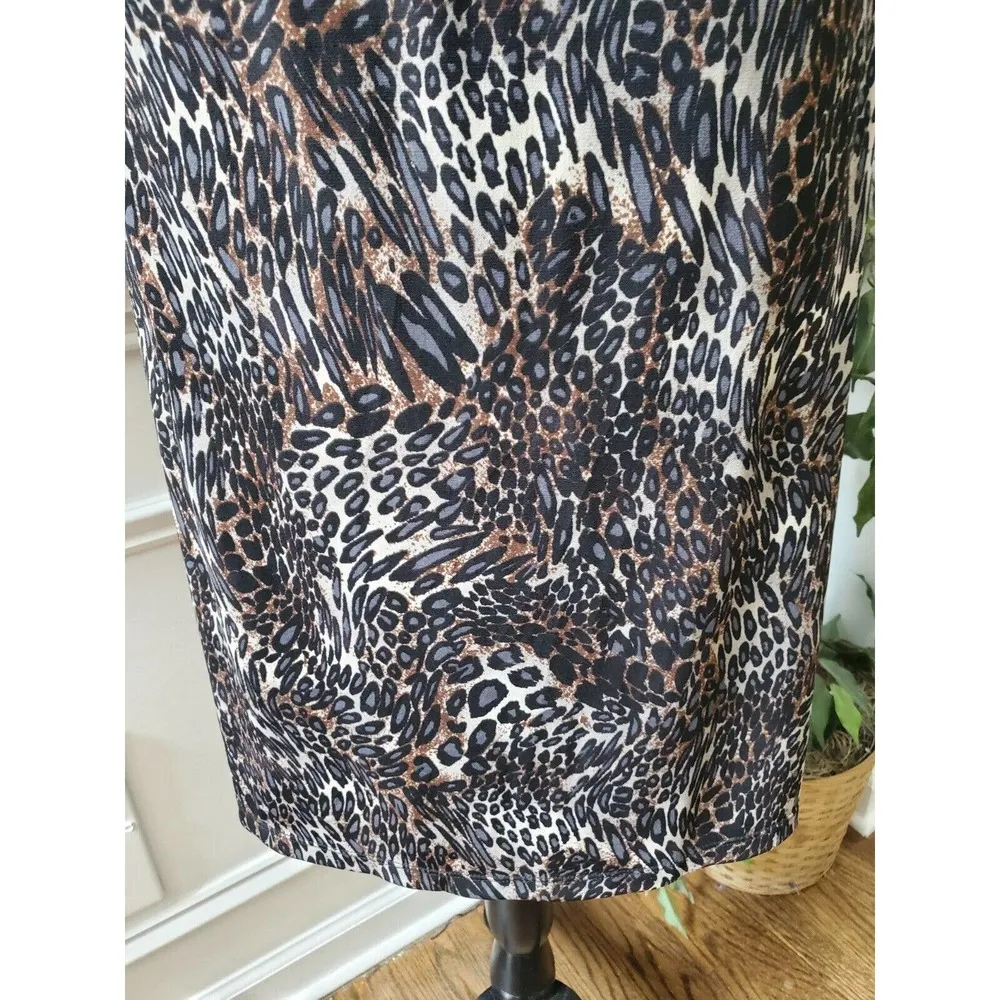 Suzie In The City Multicolor Round Neck Long Sleeve Knee Length Dress M Size M - Image 4