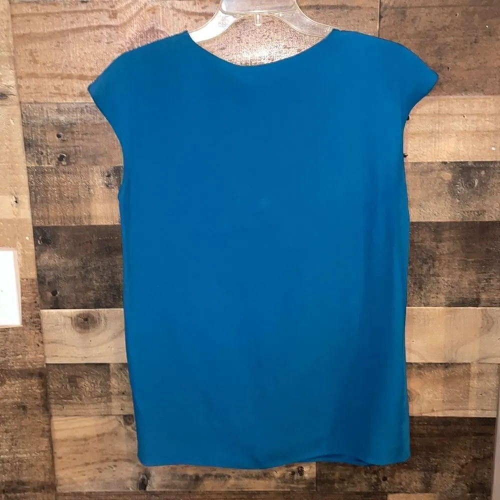 Stella McCartney Capri Blue Sleeveless Blouse with front cutouts, NWT - Image 6