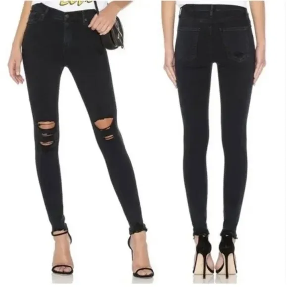 AGOLDE Sophie Hi Rise Skinny in Ruthless Black Size 25 - Image 2