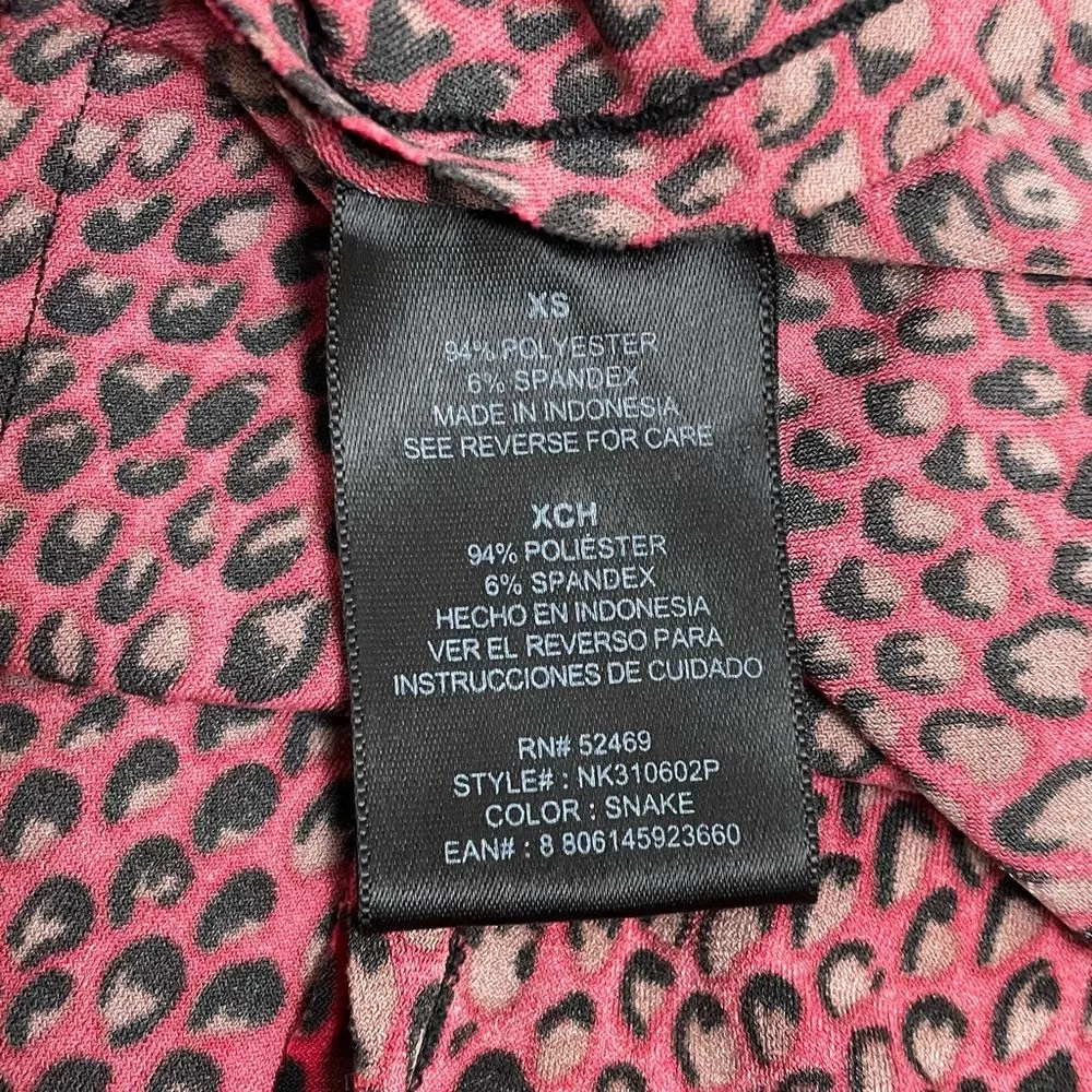 Norma Kamali Dress Size XS Red Snake Print Shrug Top Fit & Flare Knee Length - Image 8