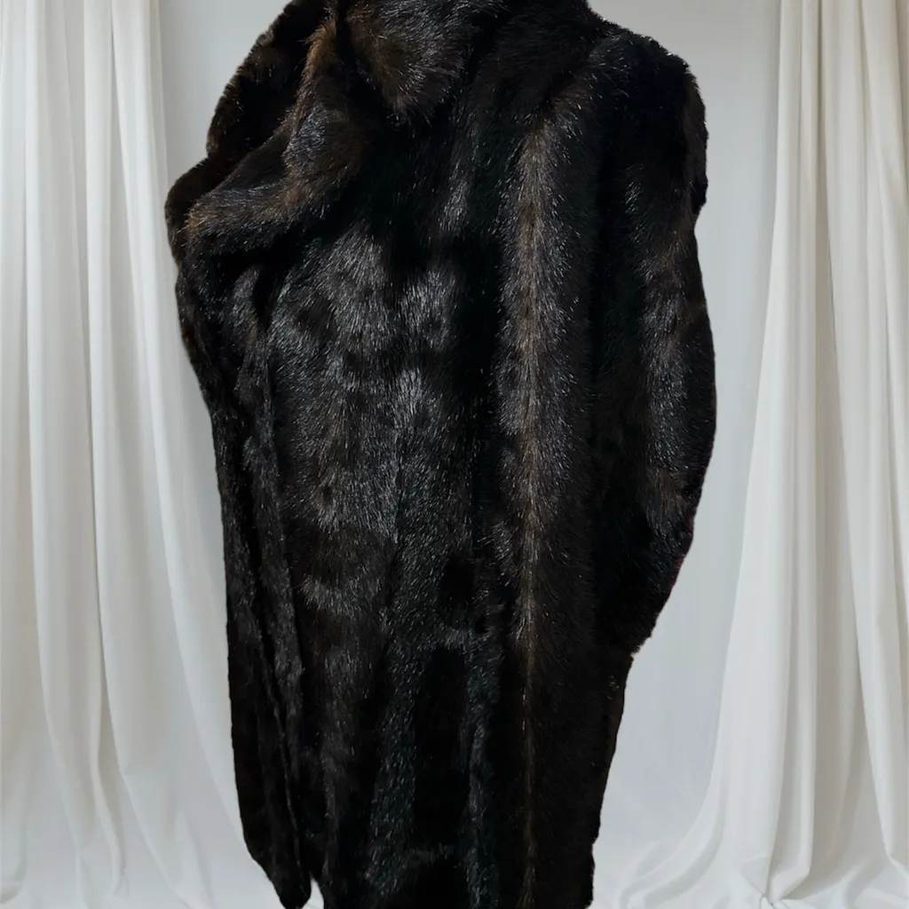 ZARA OUTWEAR FAUX FUR COAT BROWN BLACK sz M - Image 12