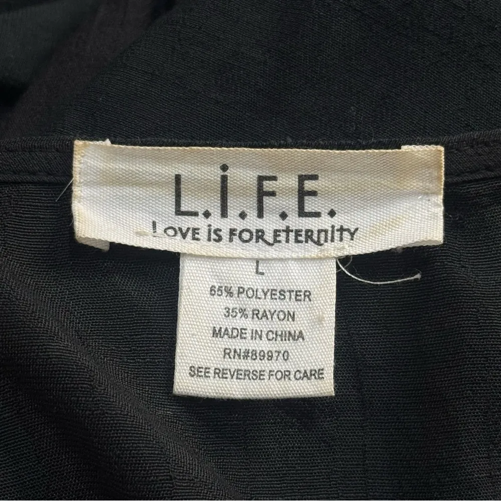 L.I.F.E. Y2K Fairygoth‎ Whimsical Maxi Sheer Lightweight Cardigan L Black Size L - Image 8