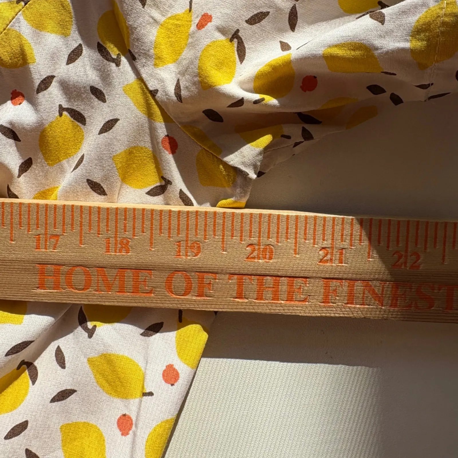 Boden Lemon Print Shirt Dress Belted Midi Knee Length US 8R Yellow Size 8 - Image 7