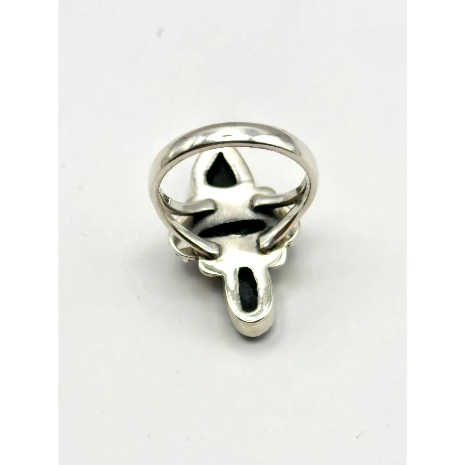 Australian Opal 3 Stone Sterling Silver Handmade Ring Size 8 - Image 10