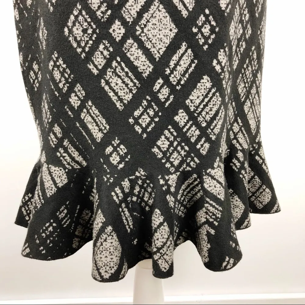 NWT Nina Leonard Plaid Printed Ruffle Hem Knit Dress Large Office Job Career - Image 10