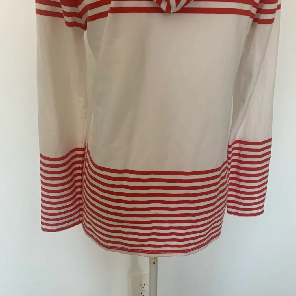 EUC Talbots Petite Red White Nautical Hoodie Kangaroo Pocket Sweatshirt Size SP - Image 11