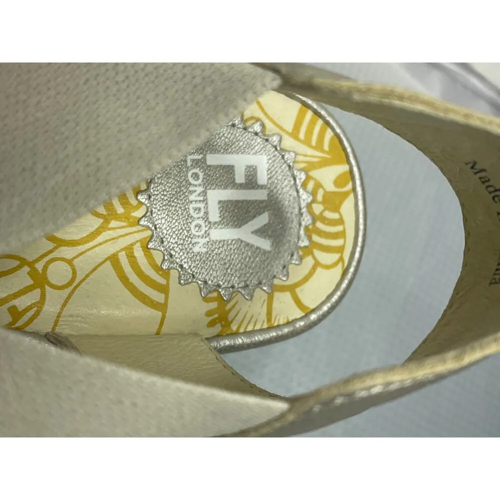 Fly London Gored Cross Band Rale Wedges Silver - Size 39 US 8.5 - Image 8