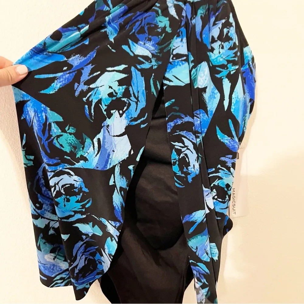 NEW NWT MagicSuit Women's Oasis Jill High Neckline OnePiece Swimsuit US 10 Blue - Image 3