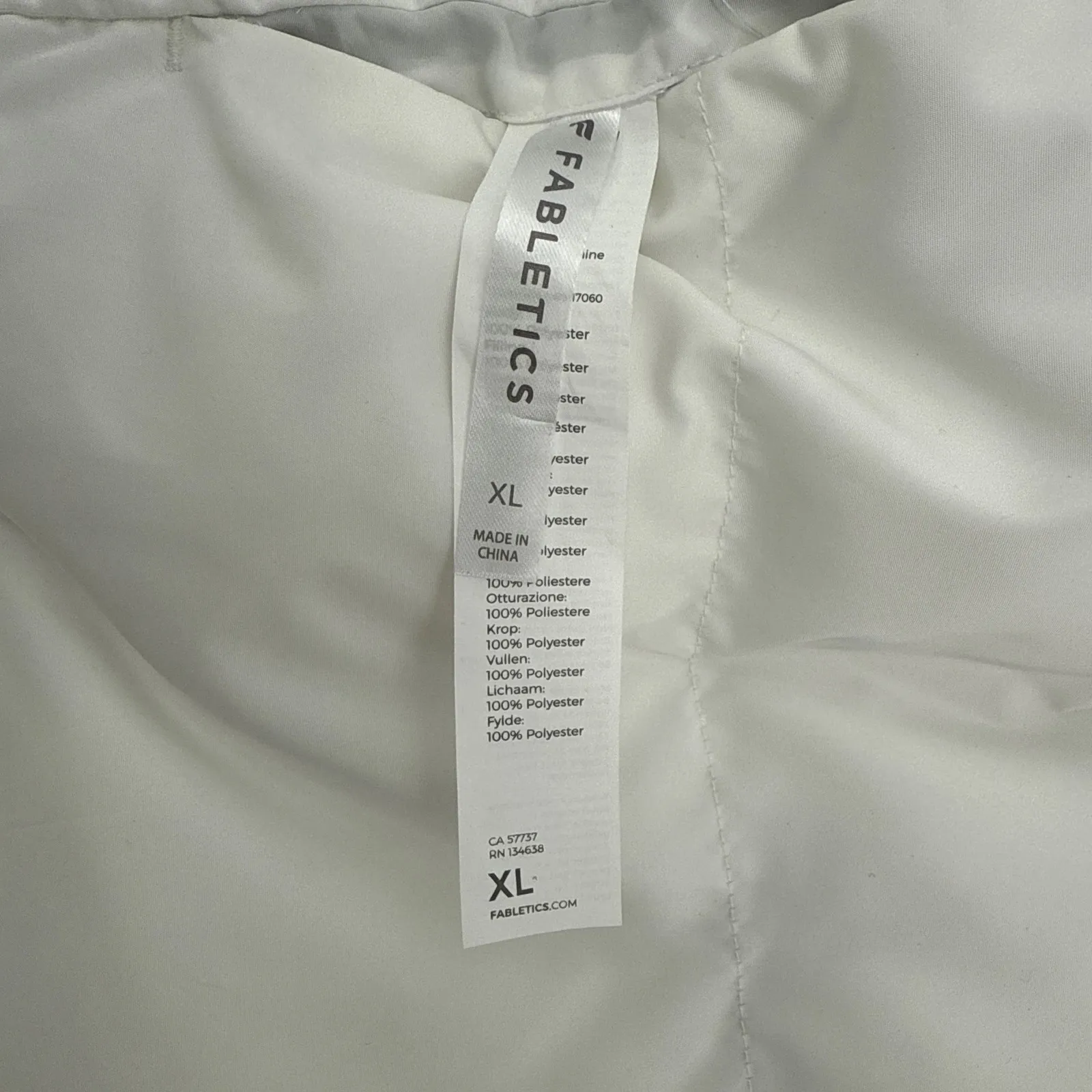 Fabletics Kristen Reversible Puffer Vest Black White Neon Yellow Zip Womens XL - Image 11