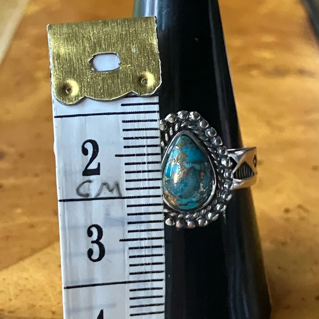 Mojave Turquoise Sterling Silver Southwestern Ring Size 9 Blue - Image 7