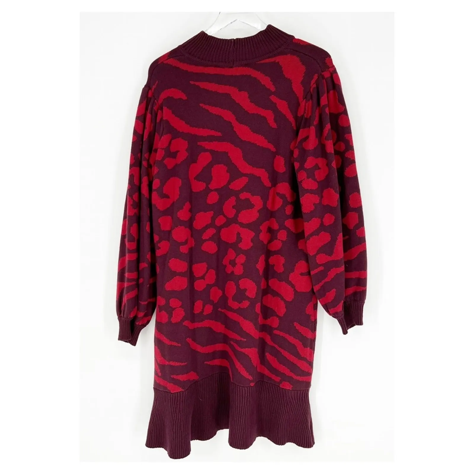 Eloquii Animal Print‎ Ruffle Hem Sweater Dress 14/16 - Image 4