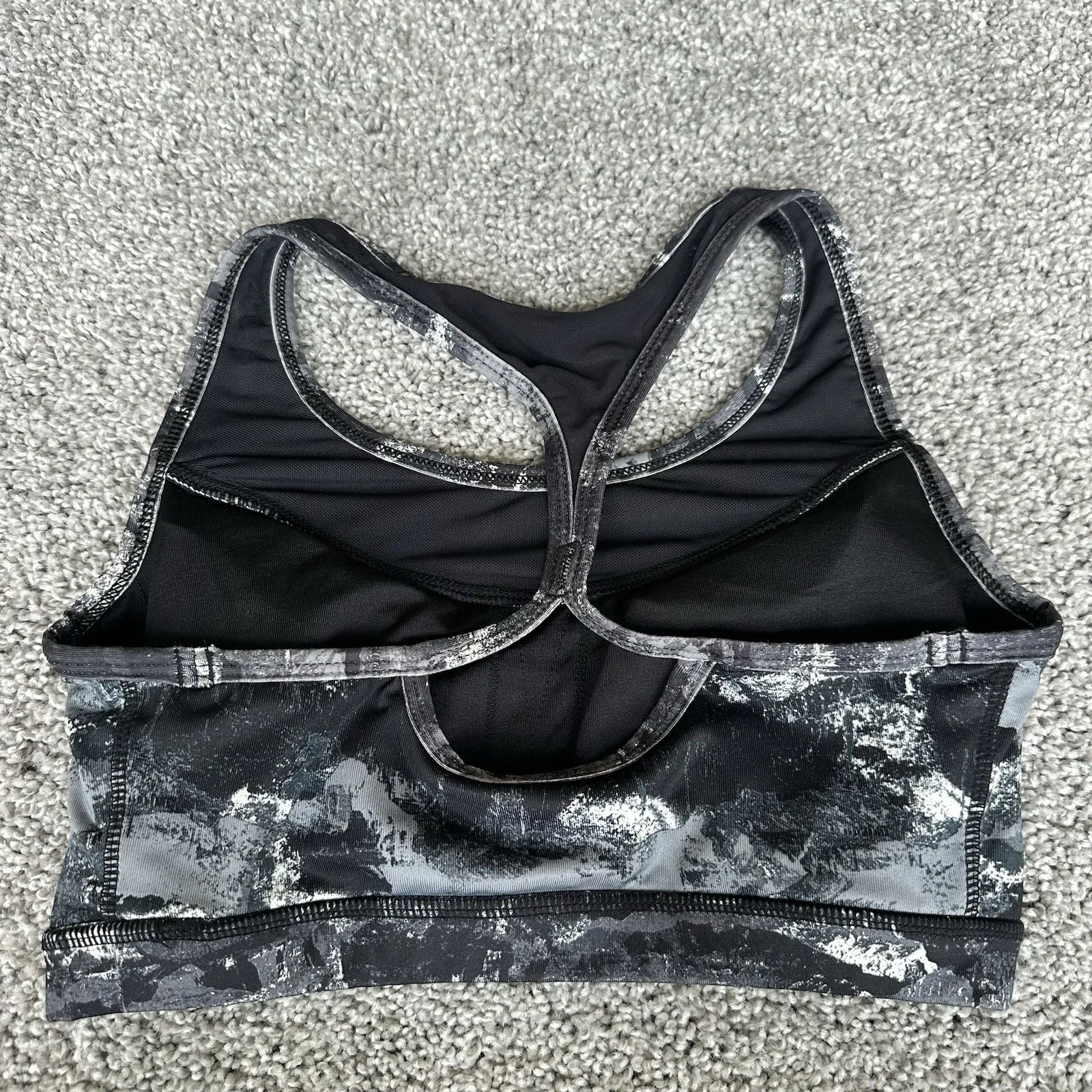 Reebok Small Black White Grey Racerback‎ Sports Bra - Image 2
