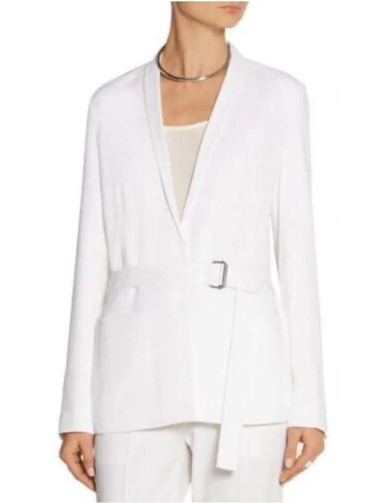 Helmut Lang Belted Blazer in White, Size 8 EXCELLENT! - Image 14