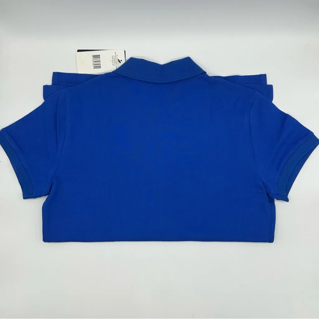 Ralph Lauren Polo Shirt Womens M Blue Slim Fit Preppy Casual College Blue - Image 4