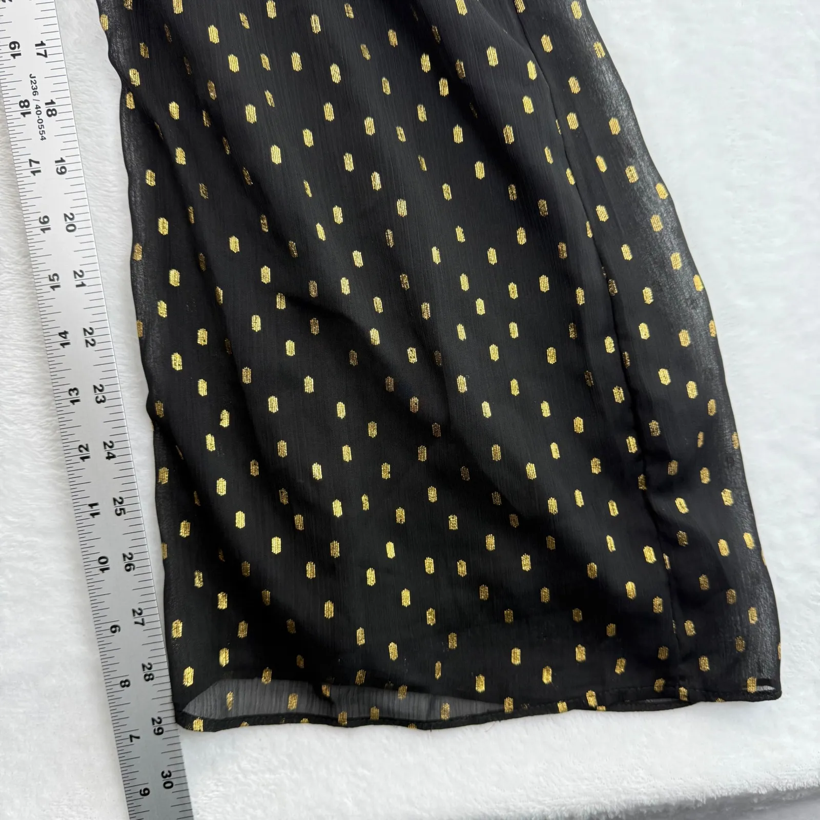 AQUA‎ Halter Jumpsuit Black Gold Polka Dot Bloomingdales Exclusive XS - Image 7