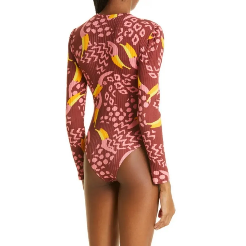 💕FARM RIO💕 Toucanissimo Long Sleeve Stretch Cotton Body Suit ~ Small S NWT - Image 3