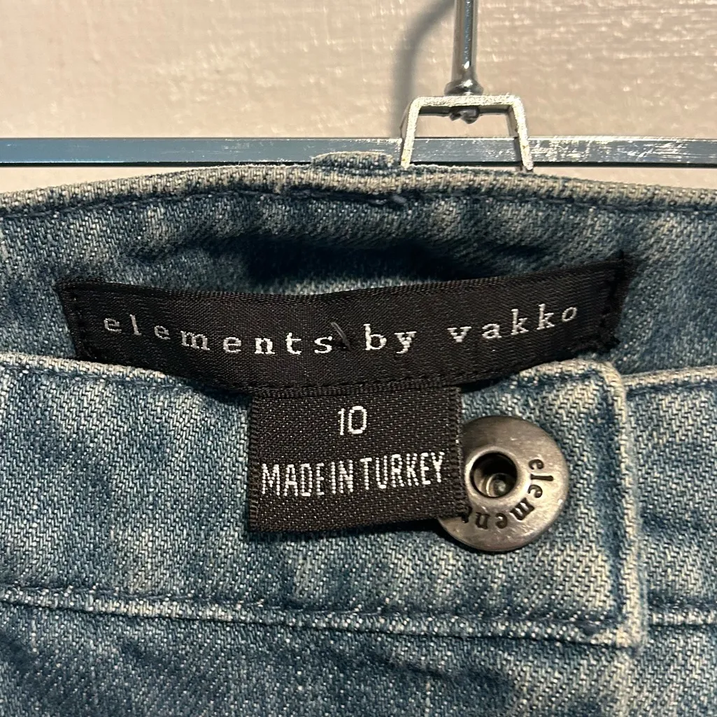 NWT Elements By Vakko Blue Mini Bubble Skirt with Lace Smocked Ruffles Size 10 - Image 3