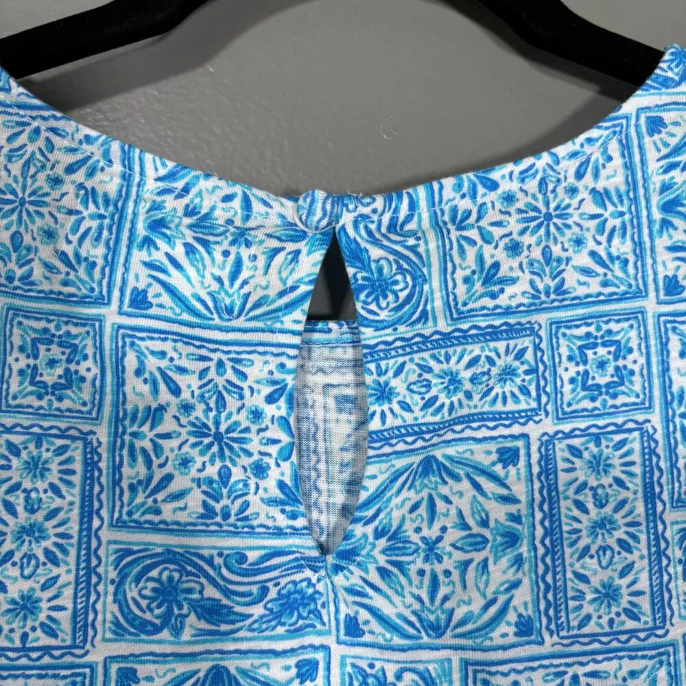 Stella Parker Women's Blue Patchwork Floral Sleeveless Top - Image 5