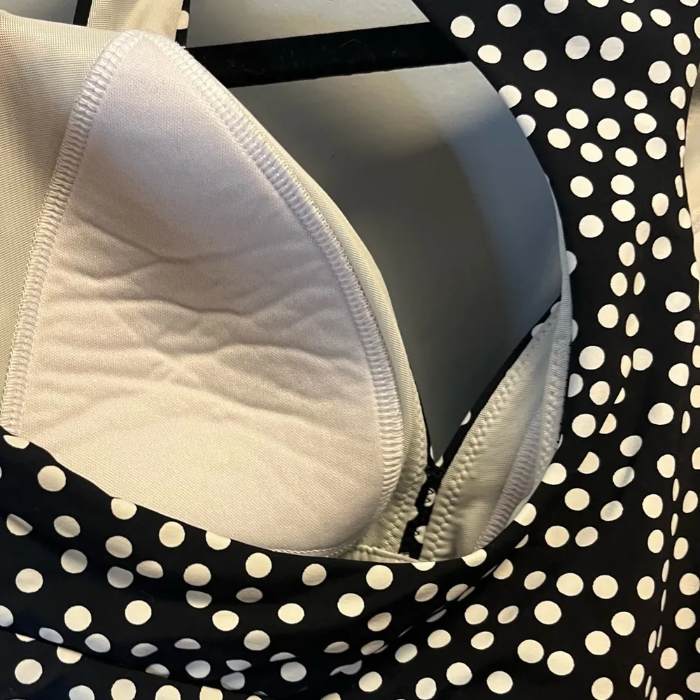 Lands' End Swim Black & White Polka Dot V - Image 5