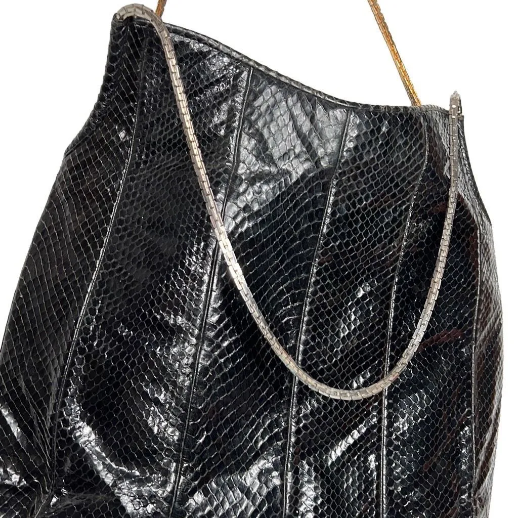 Vintage Judith Leiber Black Snake Shoulder Bag as is‎ - Image 3