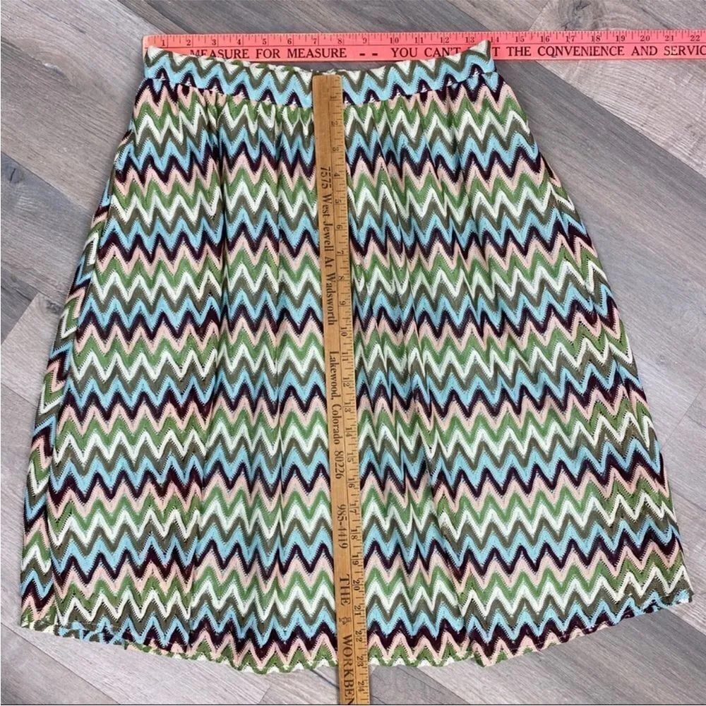 ModCloth‎ Daytime Dazzler Chevron Stripe A Line Skirt Pastel Multicolor Medium - Image 14