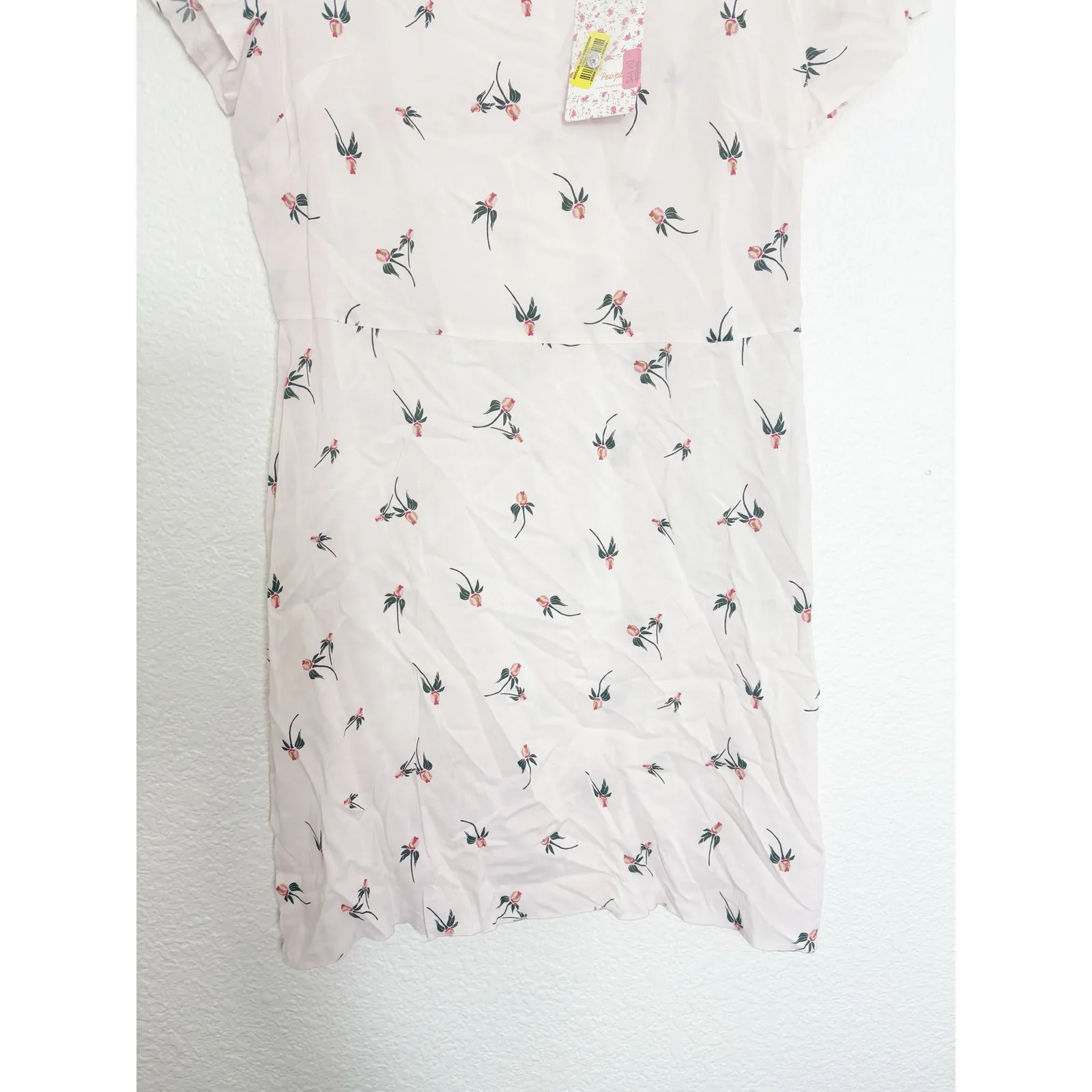 NWT Free People Light Red Rose Bud Short Sleeve Dress Size 6 Bohemian Coquette - Image 10