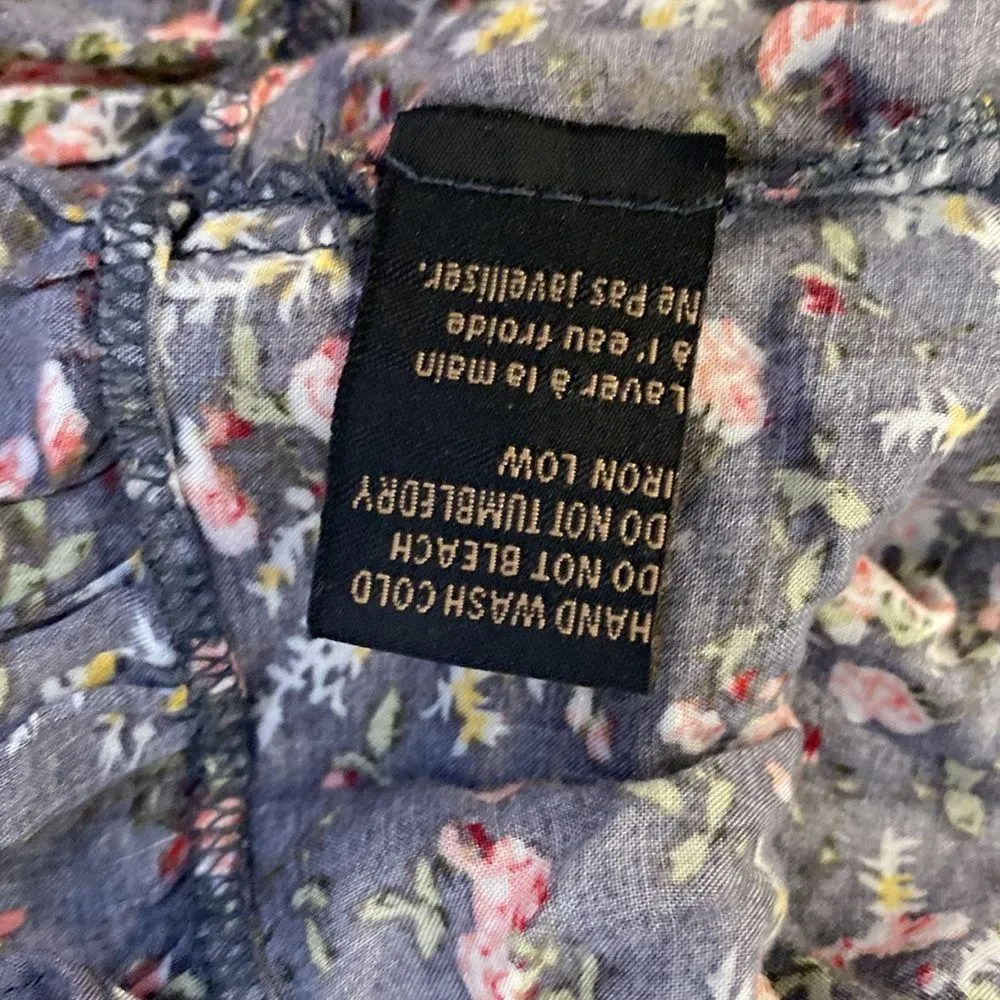 Lucca Couture Floral All Over Print Mini Dress Ruffle Scoop Neck EUC Sz Lg - Image 8