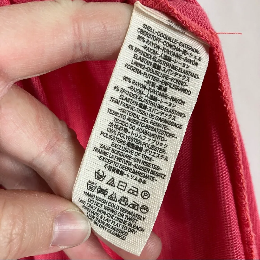 Free People | Dark Coral Pink Smocked LAYER Coverup/Dress Outer Layer XS - Image 5