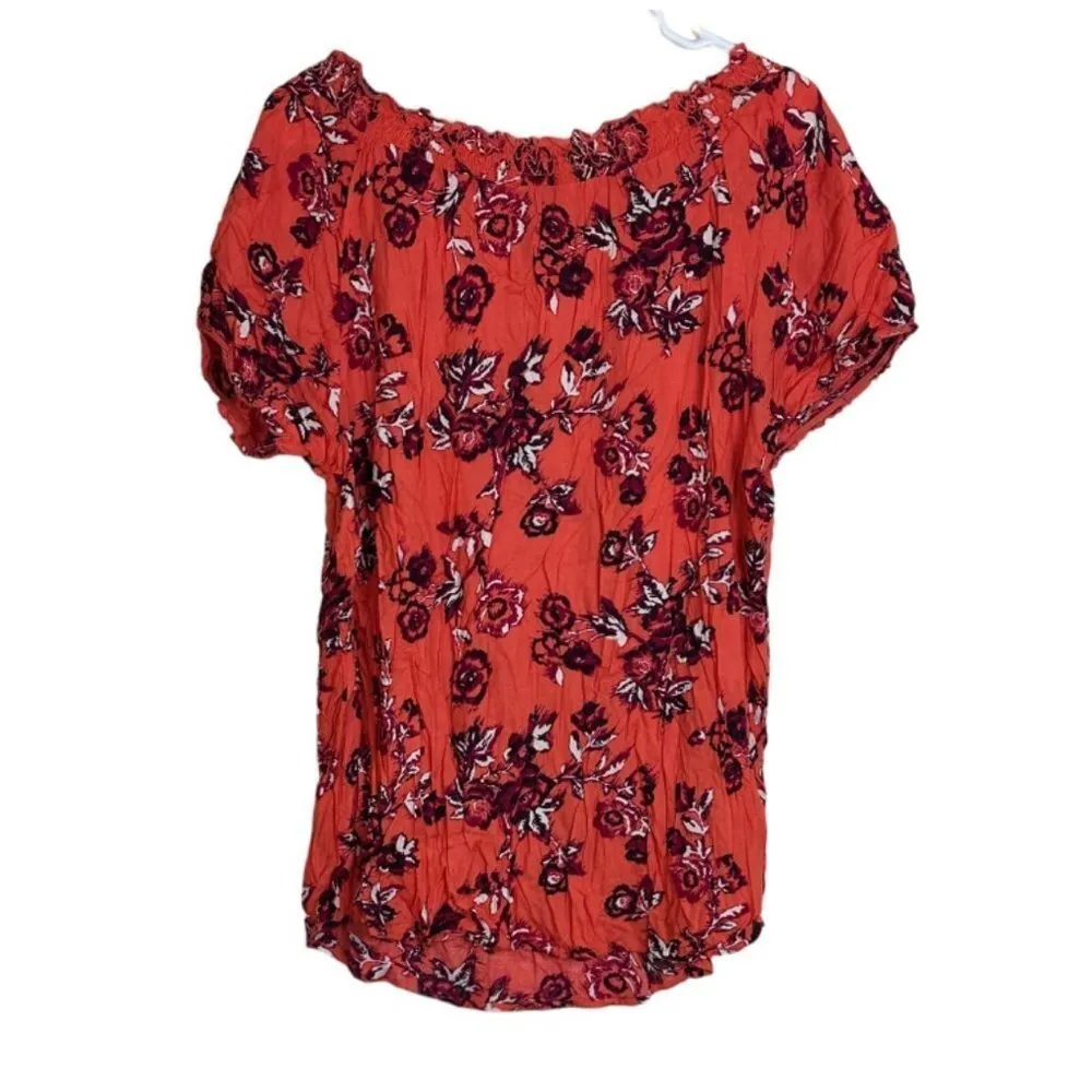 Faded Glory Since 1972 Women's Blouse Color Orange Print Size XL Sku 2448 - Image 10