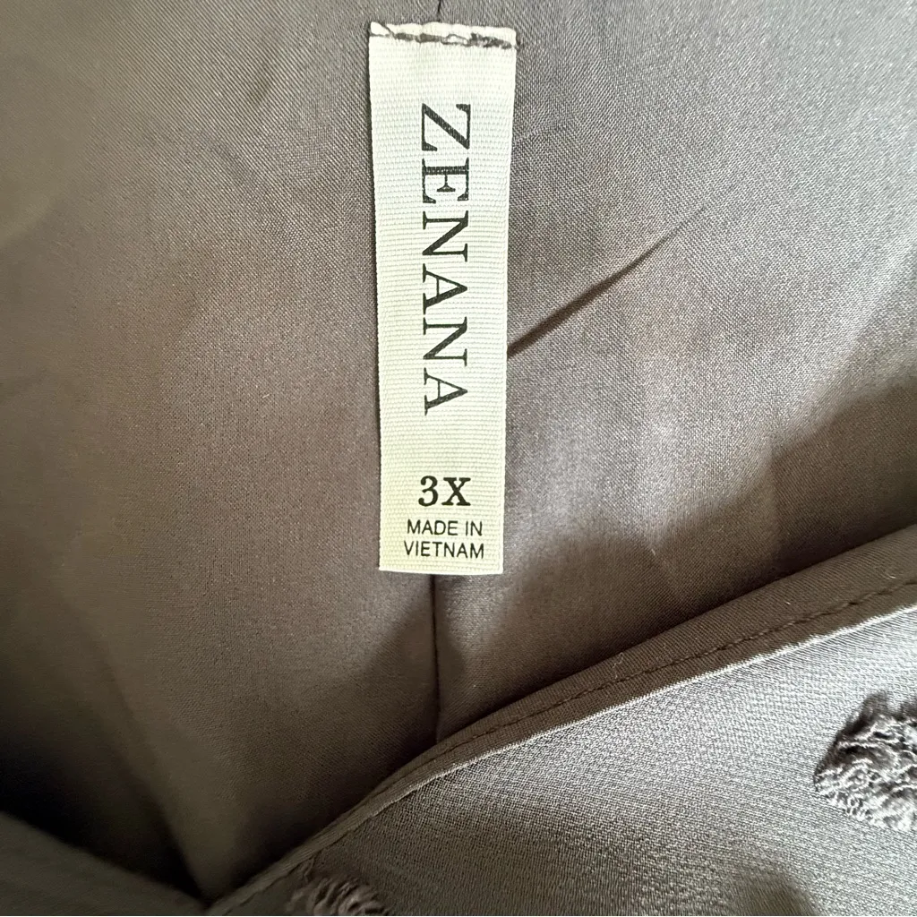 Zenana Swiss Dot Dark Grey Lined‎ Midi Dress Flowy Plus size 3x Cottagecore - Image 10