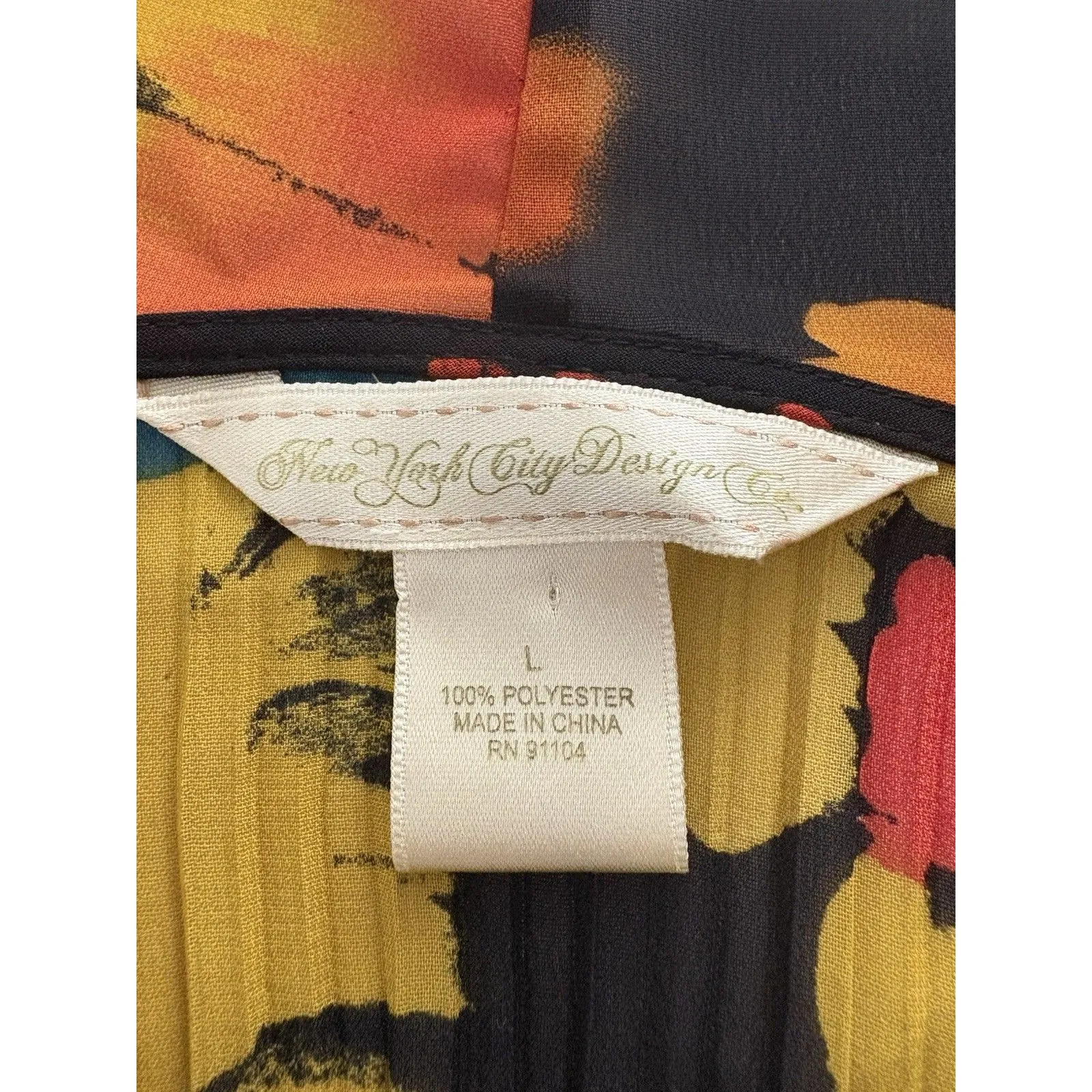 Vintage New York City Design Co Top Size L Brown Floral Ruffle Forest Fairy Fall Orange Size L - Image 4