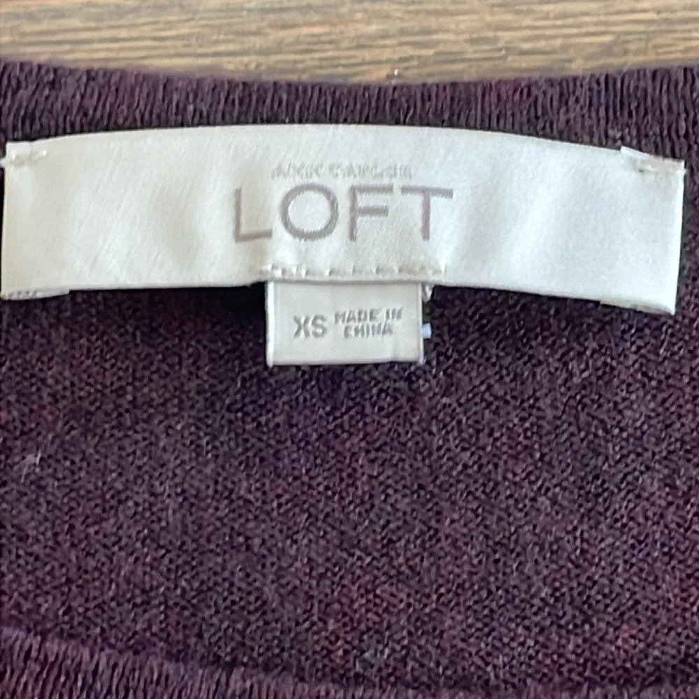 LOFT Purple Thin Crewneck Sweater - Size XS - Image 7