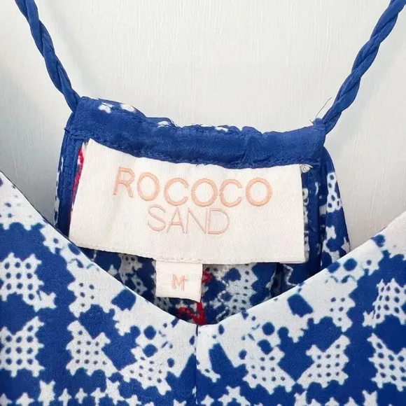ROCOCO SAND Handkerchief Silk‎ Dress M midi Blue Size M - Image 2