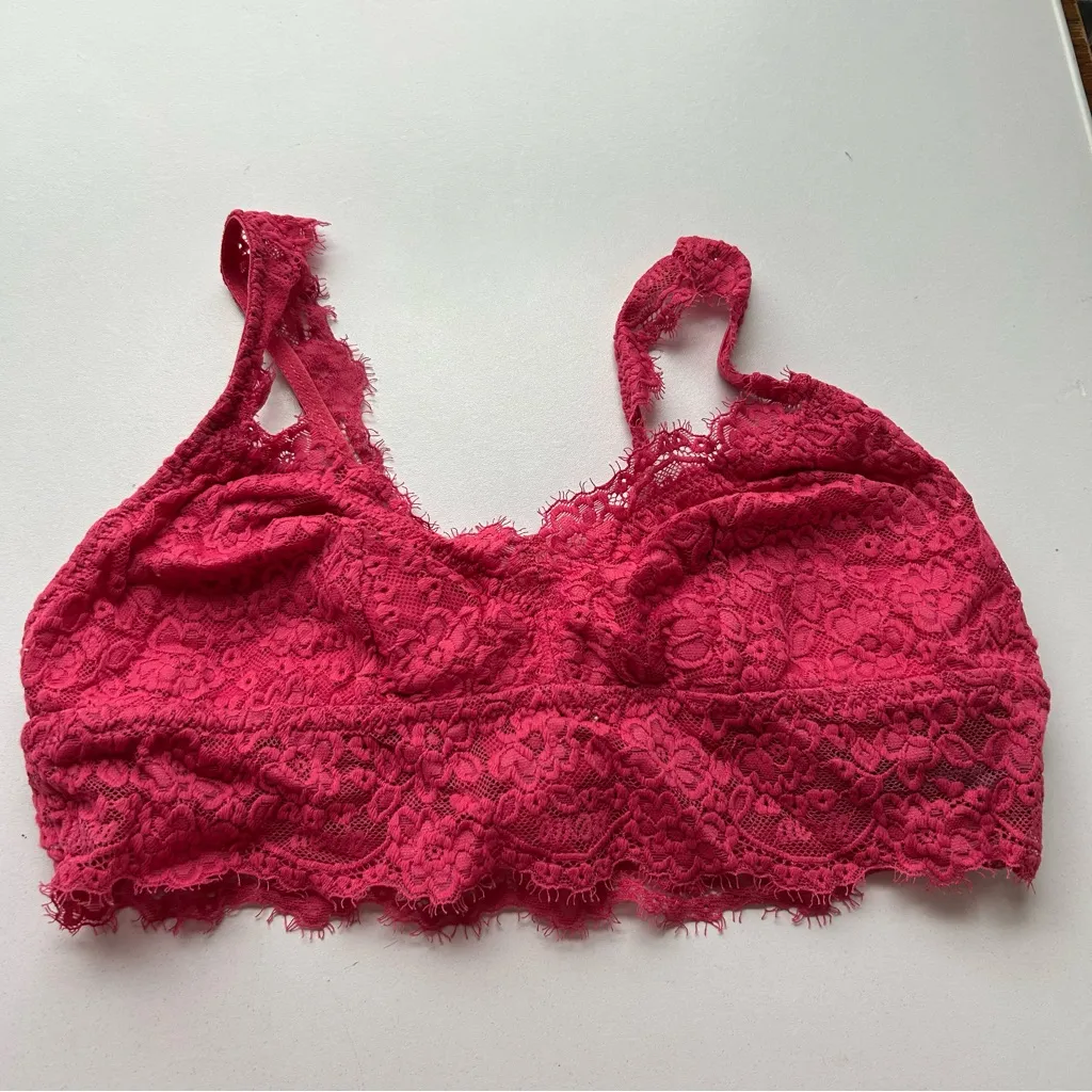 Aerie Pink Lace Bralette - Image 2