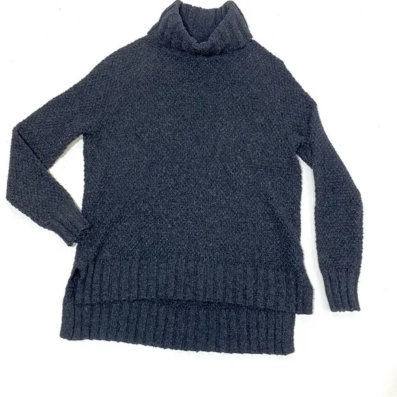 Patagonia Womens Off Country Turtleneck Charcoal Gray Chunky Knit Sweater XS - Image 2
