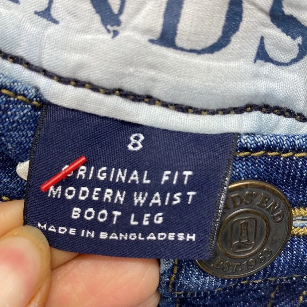 Land’s End modern waisted original fit boot leg mid rise closet staple sz 8 - Image 3