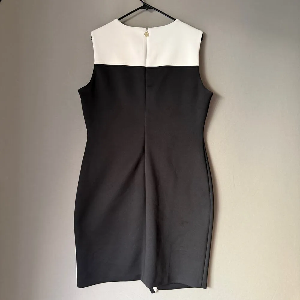 Tommy Hilfiger sz 16 Black‎ White sheath career Dress - Image 6
