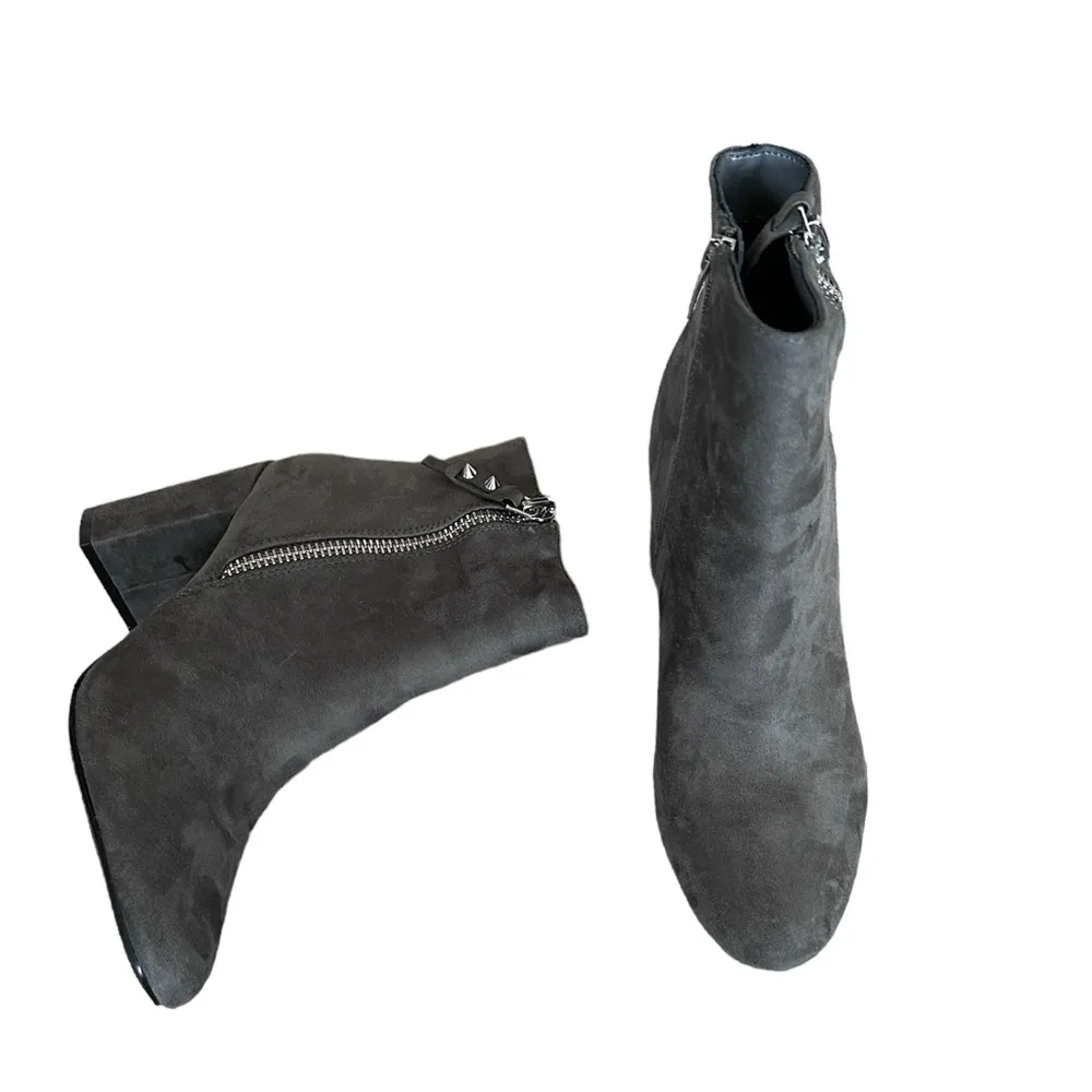 NEW NINE WEST ZIPPER BOOT SUEDE GREY - Image 5