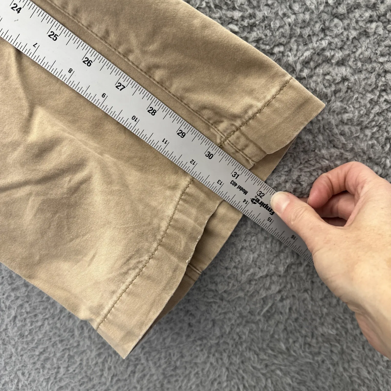 Y2K Aeropostale Low Rise Bootcut Khaki Pants Retro Boho Cotton Women's 5/6 x 32 Tan - Image 10