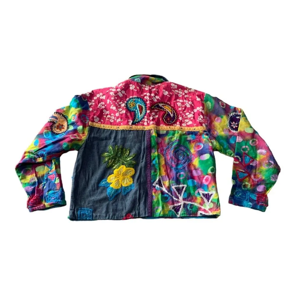 Lifestyle womens small vintage blazer colorful rainbow psych cute barbie quirky Pink - Image 2