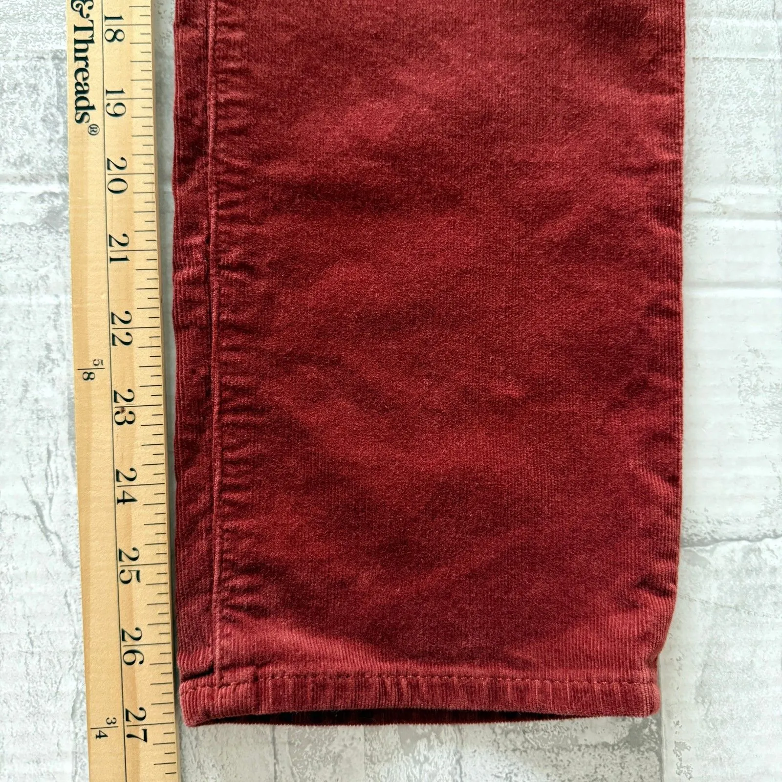 AG Isabelle High-Rise Corduroy Cropped Straight Rust Button-Fly Retro Chic Pants - Image 6