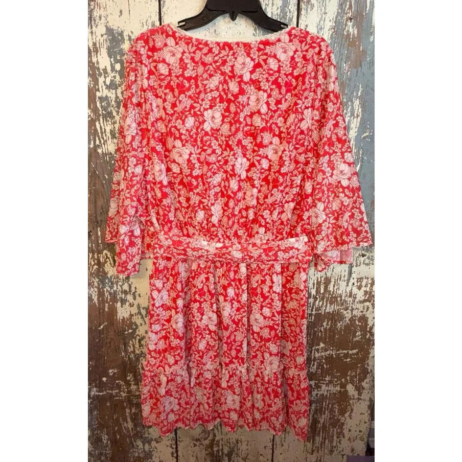 A. Calin by Flying Tomato Red Floral Flutter Belted mini dress size 3x - Image 5