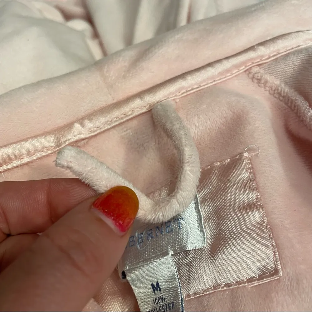 Vintage pink Cabernet robe Velvet Velour robe, super soft ruffle victorian Size M - Image 13