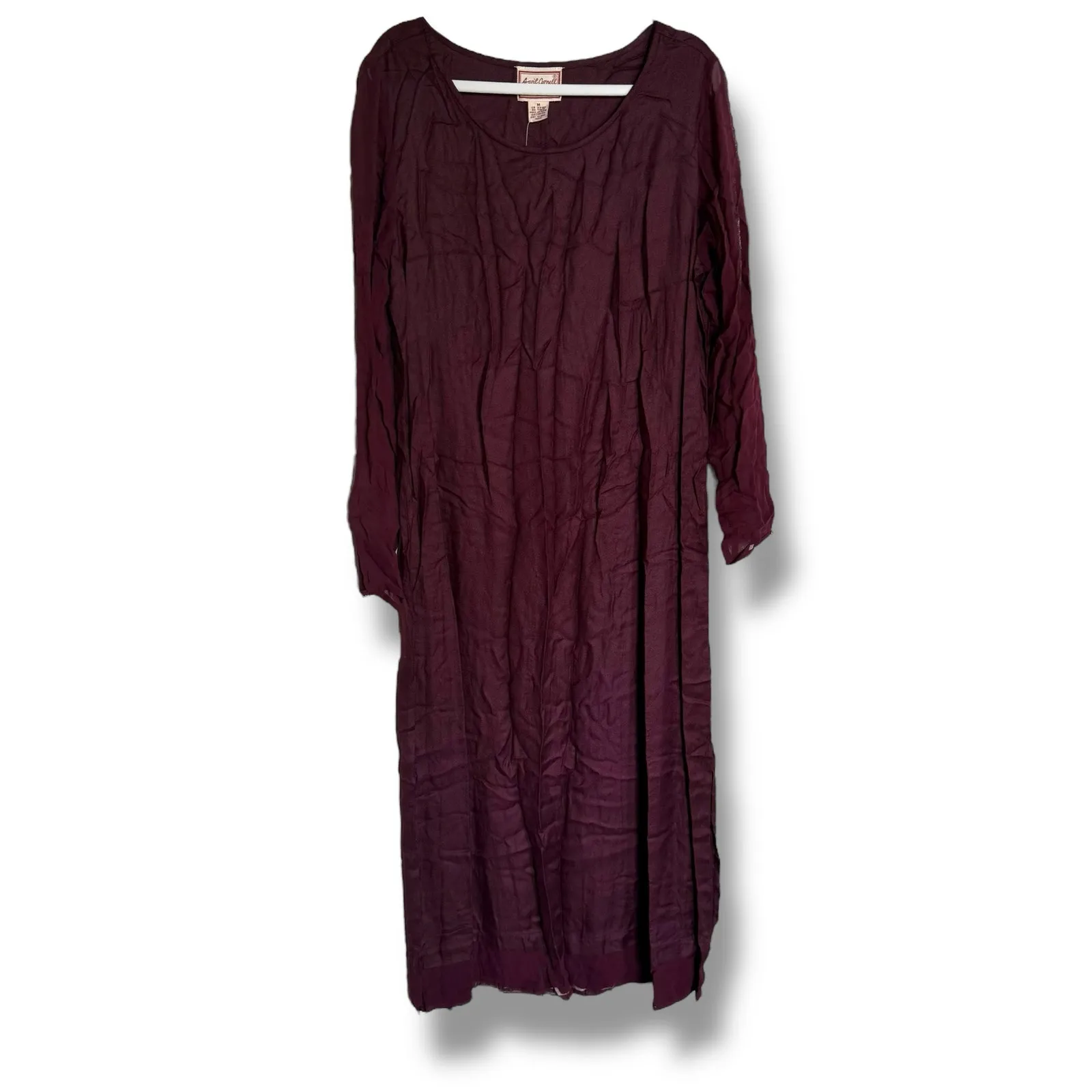 April Cornell Beaded Duster Dress Maroon‎ Vintage New Medium - Image 4