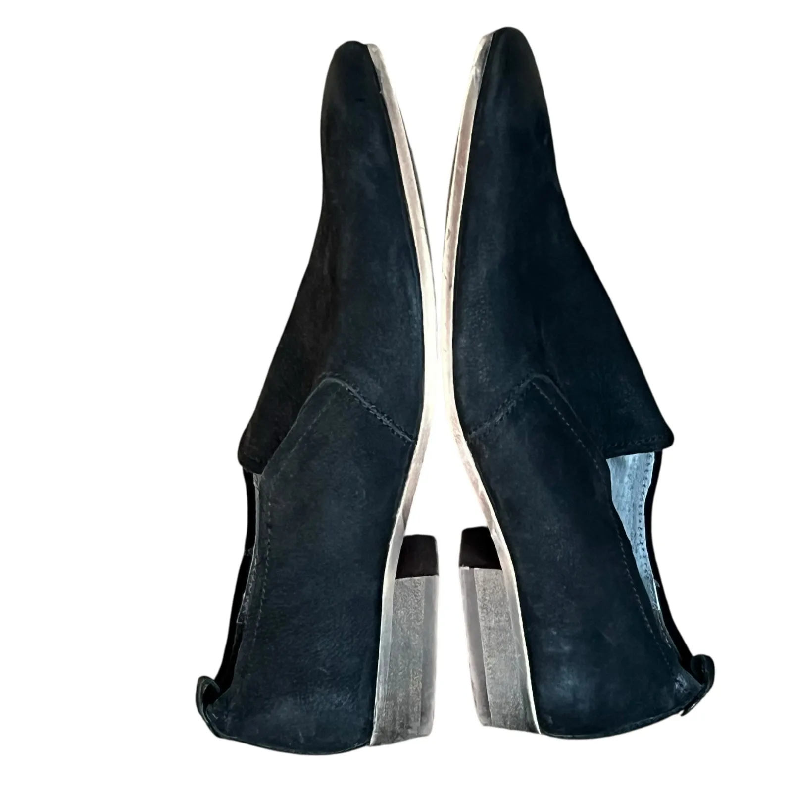 Seychelles Skein Loafer Shoes Women 9.5 Black Nubuck Leather Slip On Modern Boho - Image 7