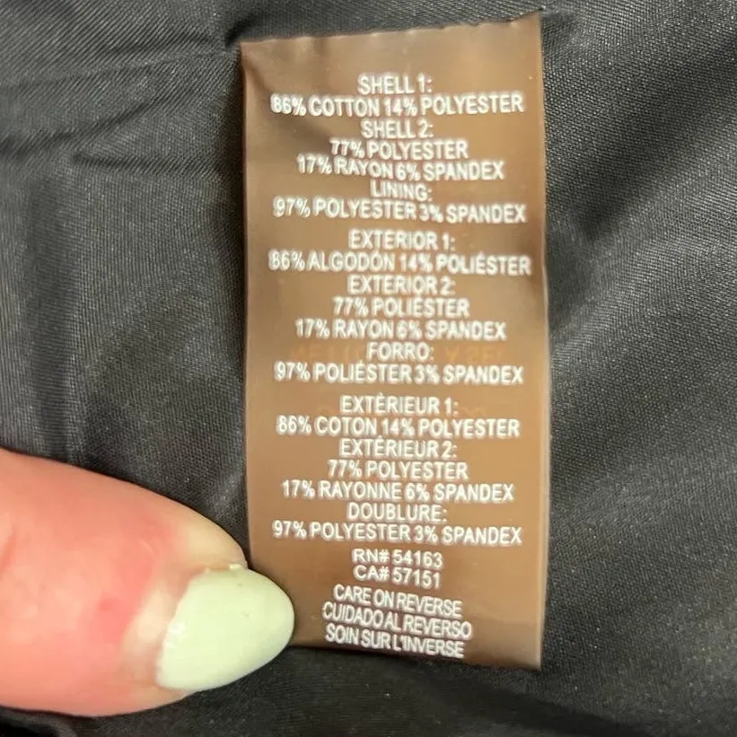 Tommy Hilfiger Navy Blue White Chevron Stripe Full Zip Blazer sz 6 Elbow Patches - Image 6